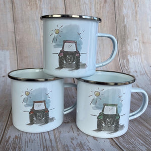 Myg Enamel 'Tractor Hapus' - 'Happy Tractor' Enamel Mug