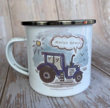 Load image into Gallery viewer, Myg Enamel &#39;Tractor Hapus&#39; - &#39;Happy Tractor&#39; Enamel Mug
