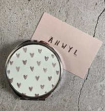 Load image into Gallery viewer, Drych Poced Calonnau - Heart Compact Mirror