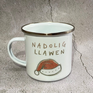 Mug Enamel Nadolig Personol