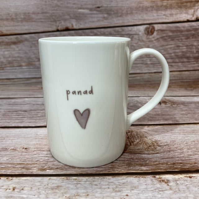 Myg Calonnau 'PANAD' Heart Mug