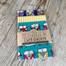 Load image into Gallery viewer, Campervan design beeswax fabric wraps set of three