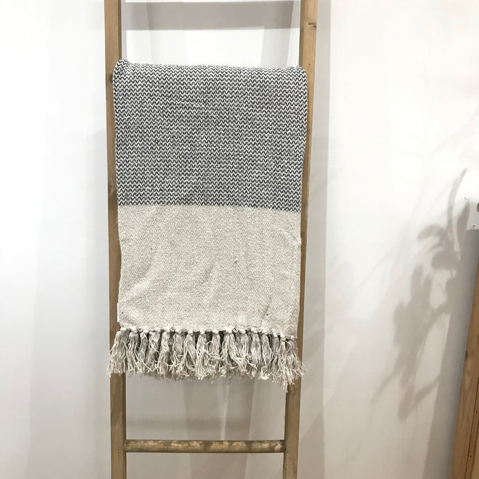 Recycled Grey and Natural Throw