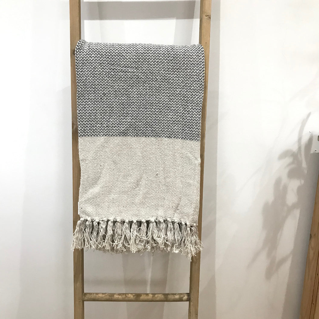 Recycled Grey and Natural Throw