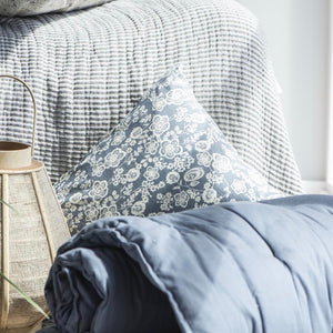 Blue Floral Cushion Cover