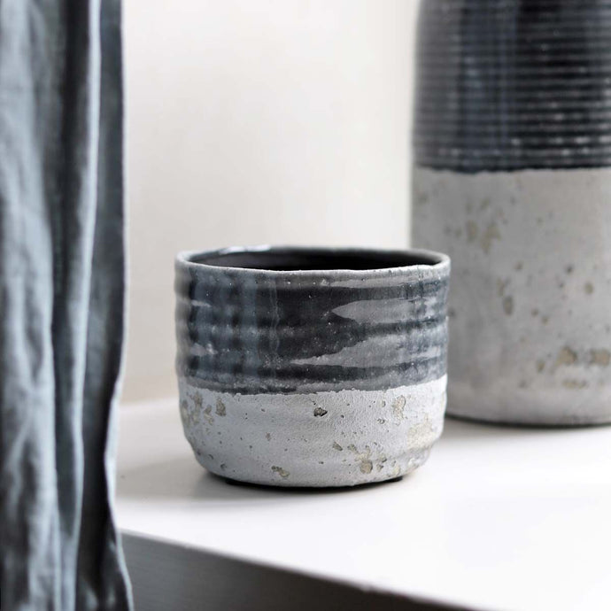 Dark Grey Cement Pot