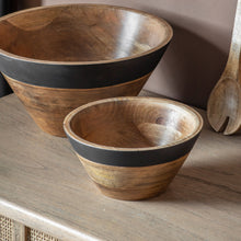 Load image into Gallery viewer, Large and Small Mango Wood Salad Bowl
