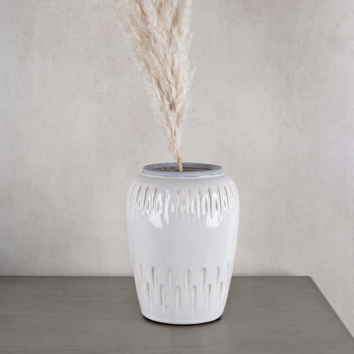 Natural vase with grey rim