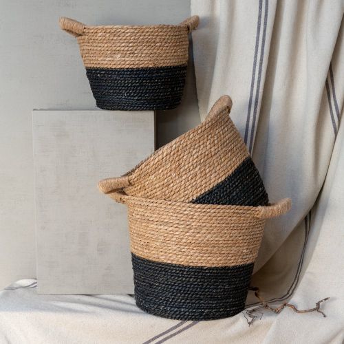 Natural and Charcoal Seagrass Baskets