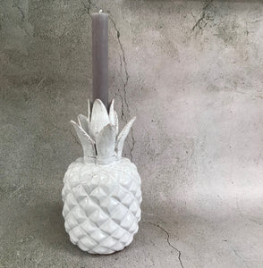 White Pineapple Candle Holder