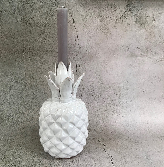 White Pineapple Candle Holder