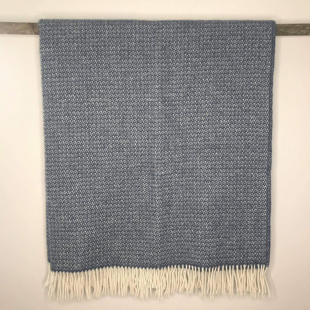 Welsh Wool Throw - Blue Slate