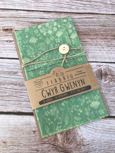 Green Floral Beeswax Sandwich Wrap