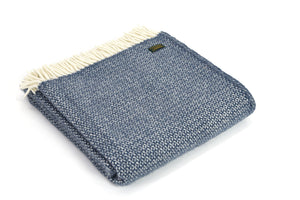 Welsh Wool Throw - Blue Slate